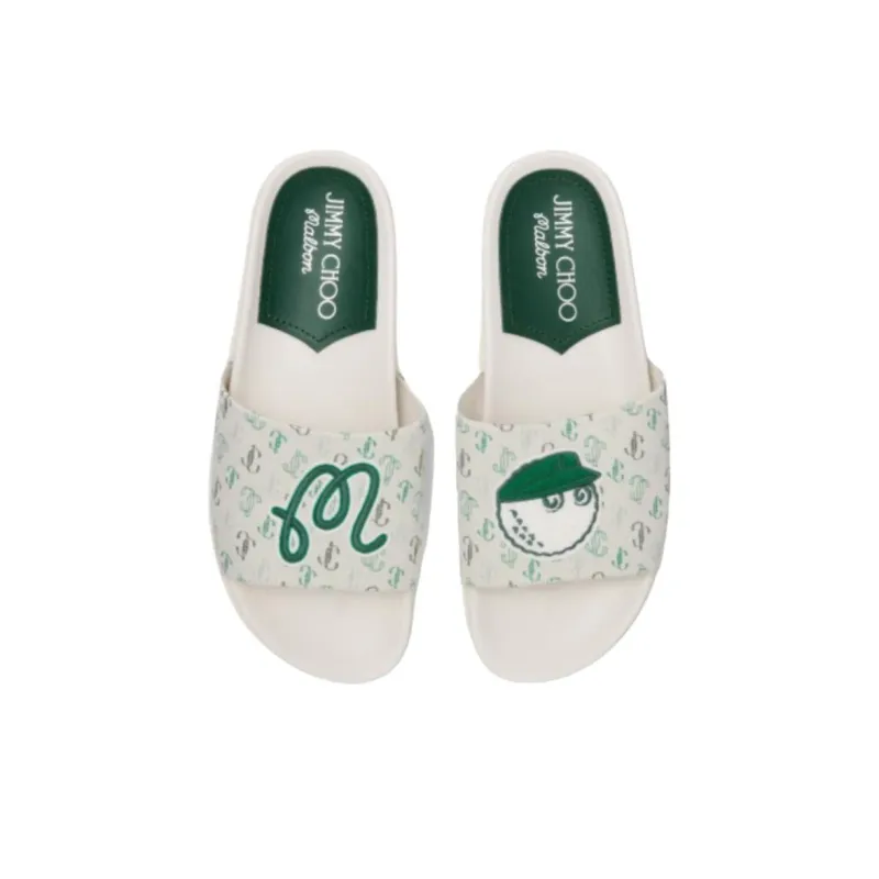 Malbon Golf x Jimmy Choo Slide Slippers Men's Green-4