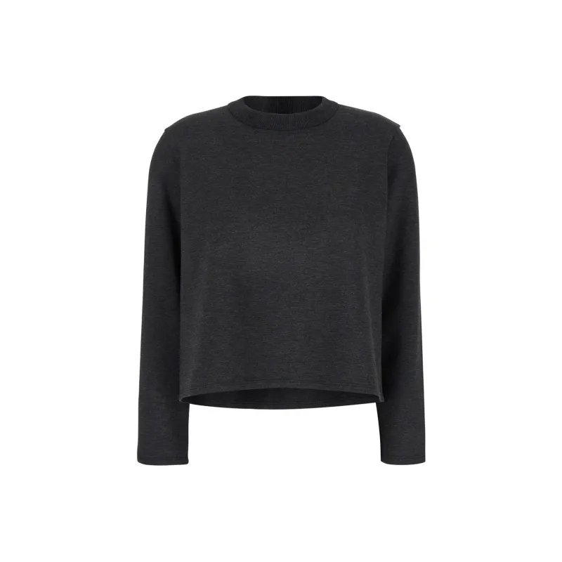 THEORY A-Line Crew Neck Cropped Sweater-0