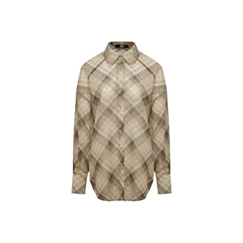 NUTH Shirt Women's Yellow Brown Plaid