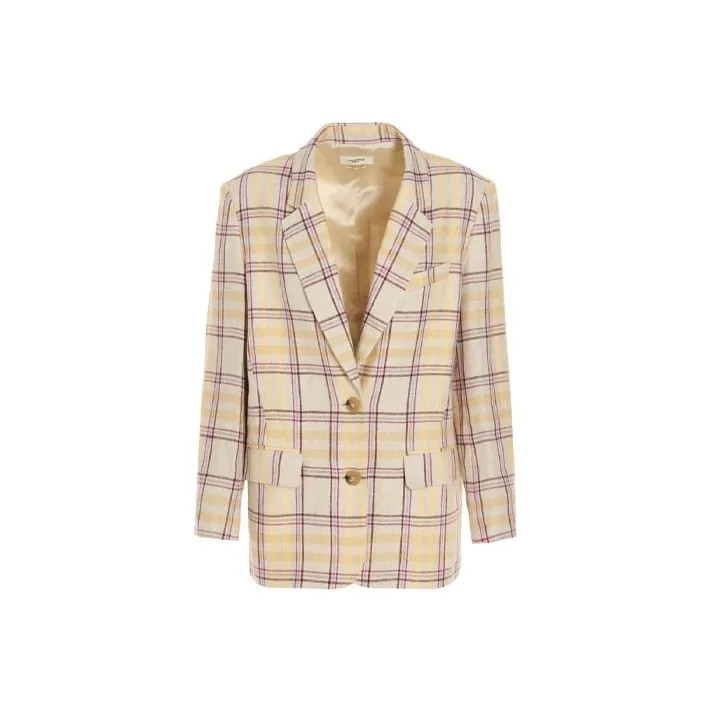 ISABEL MARANT Check Printed Buttoned Blazer-0