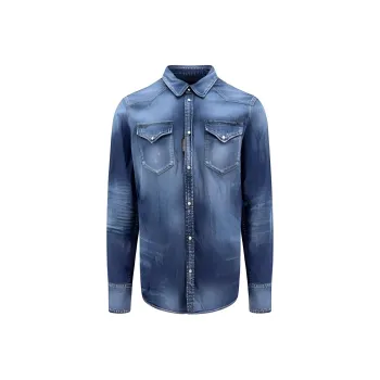 DSQUARED 2 Medium Wash Classic Western Shirt