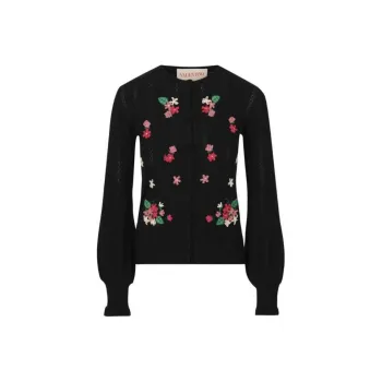 Valentino Floral Patterned Crewneck Cardigan
