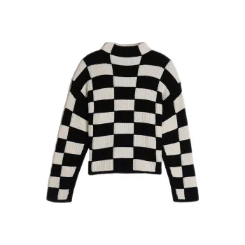 CLUB MONACO Knitwear Women's Black White Checkerboard