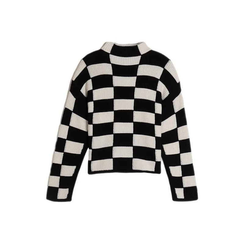 CLUB MONACO Knitwear Women's Black White Checkerboard-0