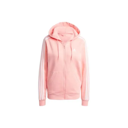 Adidas Free Shipping With AdiClub Essentials 3 Stripes Full Zip Fleece Hoodie
