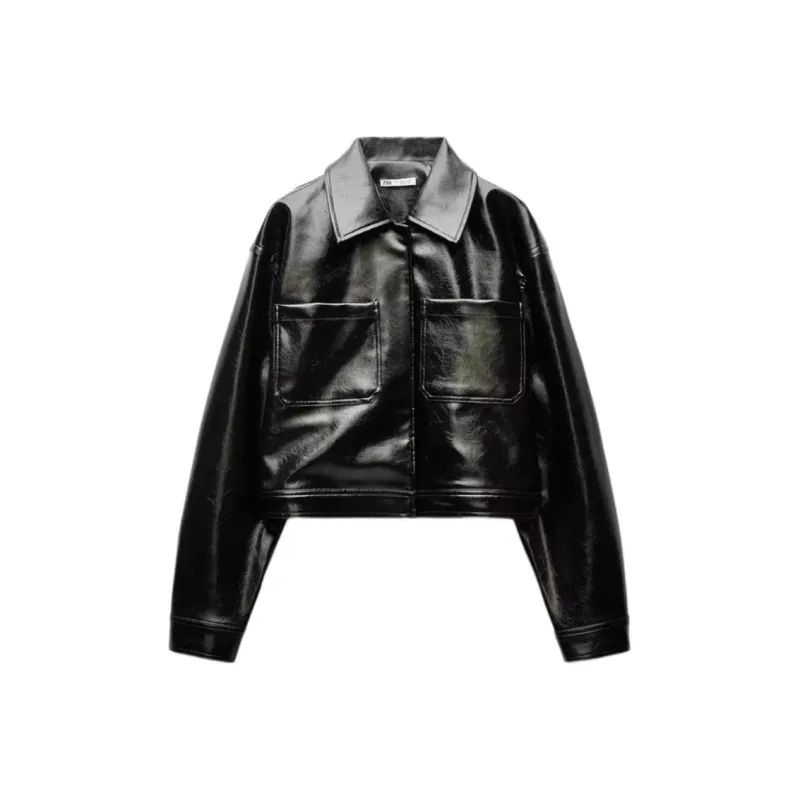 ZARA Jackets & Coats Women's Black-0
