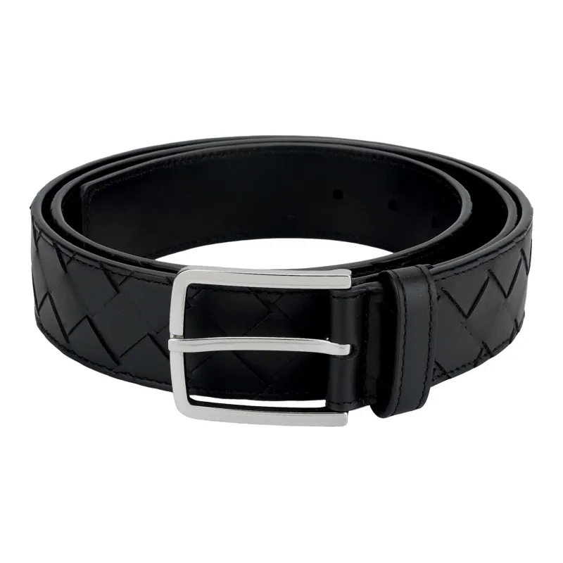 Bottega Veneta Cow Leather Belts Men's Black Width 3.5cm-1