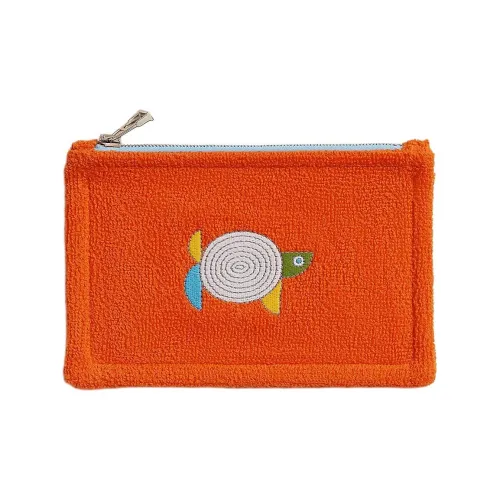 HERMES Cotton Storage Bag Mini Women's Orange Geranium