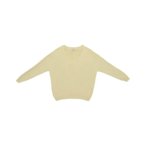 BASERANGE SS24 Dodd V Neck Sweater - Organic Cotton Rib Knitwear Women's Mimosa/Sensitive Plant