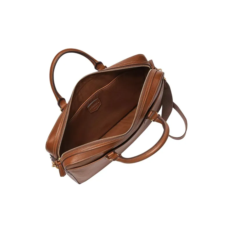 FOSSIL Leather Portable One Shoulder Briefcase Men's Medium Brown-2
