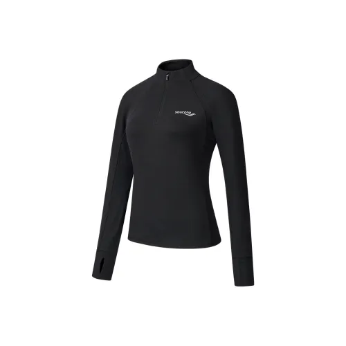 Saucony Half Open Long T Shirt Women's Jet Black
