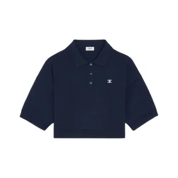 CELINE SS25 Polo Shirt Women's Marine Blue