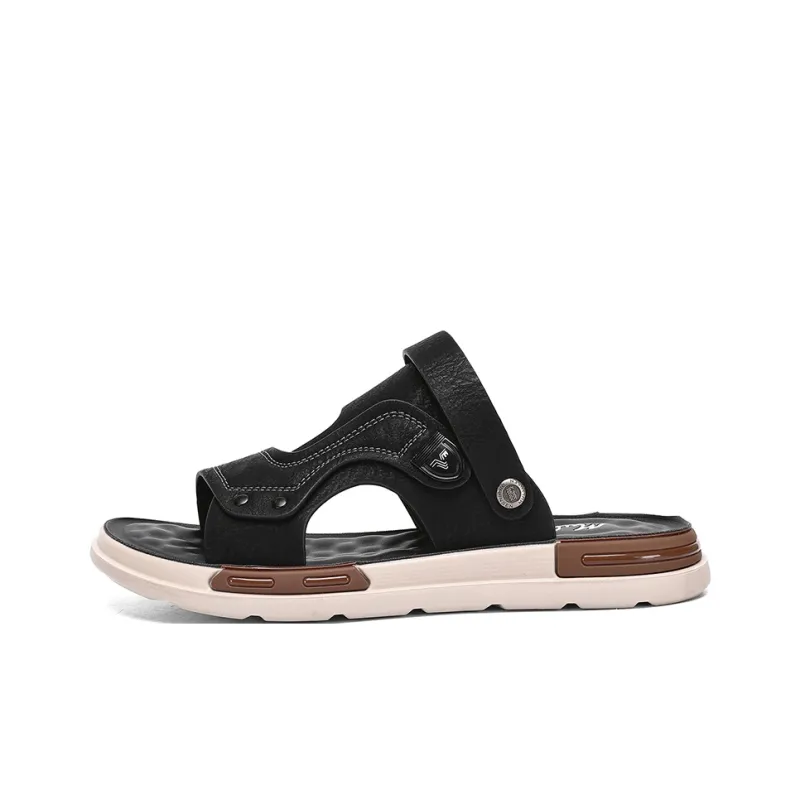 Mulinsen Outerwear Water Resistant, Open Toe Slip on Teenagers Individual Comfortable Beach Sandals Men's-4
