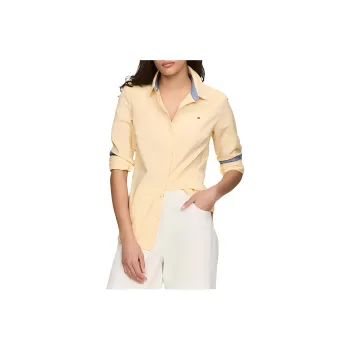 Tommy Hilfiger Regular Fit Stretch Oxford Shirt Shirt Women's Yellow