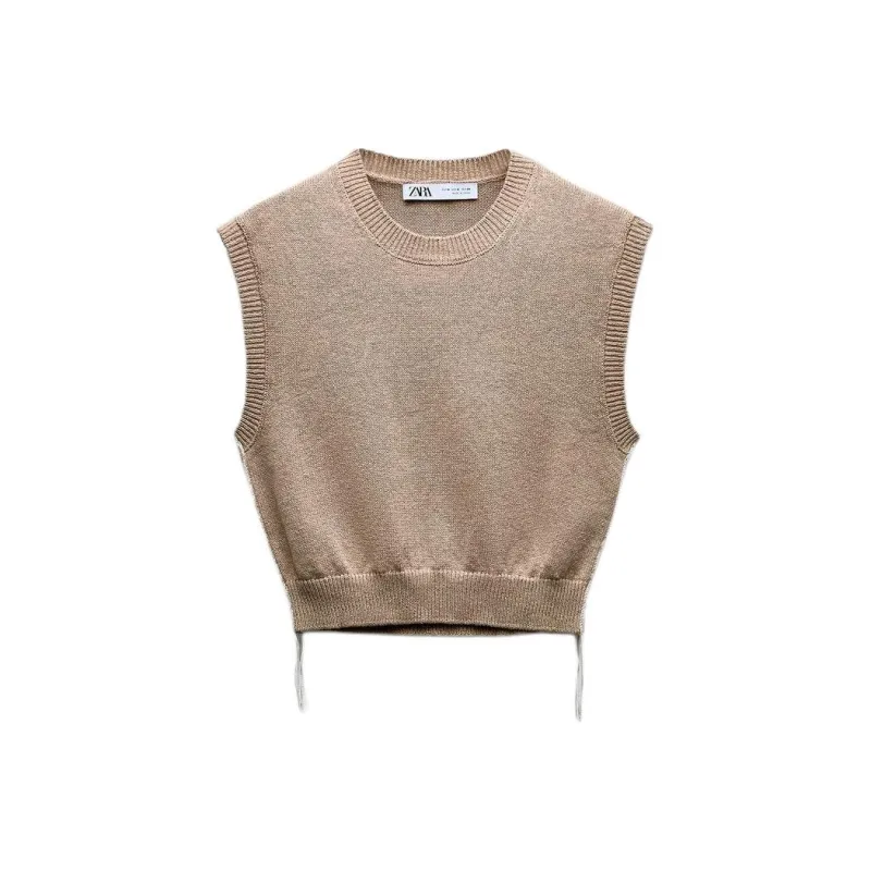 ZARA Knitwear Women's Medium Camel-0