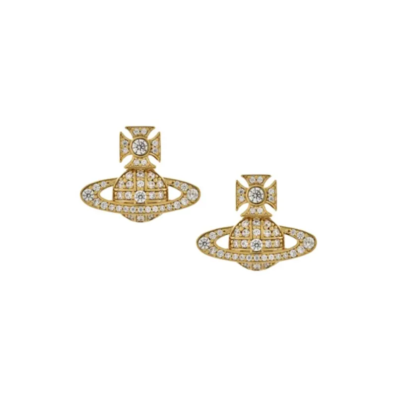 Vivienne Westwood Orb Crystal embellished Stud Earrings-0