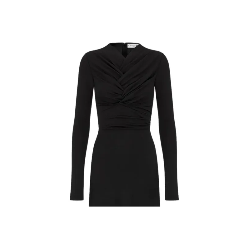 DIOR Long Sleeved Dress Women's Black-2