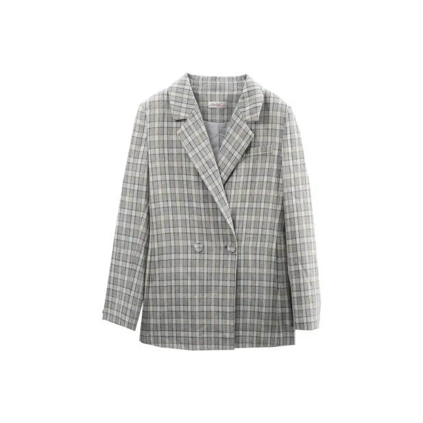A paradise for awakening Business Suits Women's Gray Plaid-0