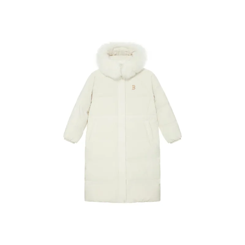MLB Basic Collection Basic Boston Red Sox Down Jacket Women's Dark Cream-0