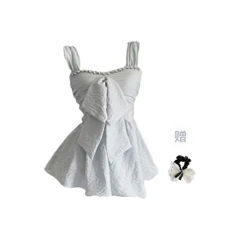 TUSHIFEI Chiffon Shirt Women's Light Blue+Hair Tie Included