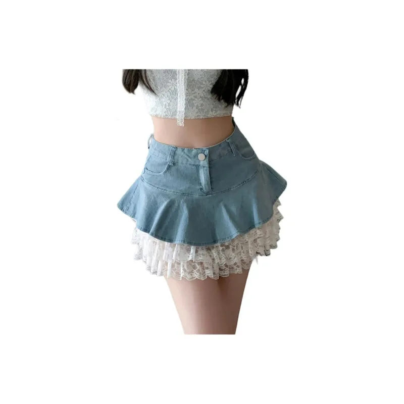 Mu Xiao Xin Denim Short Skirts Women's-3