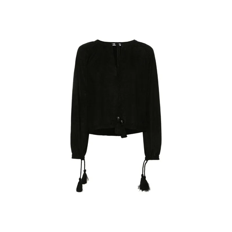 MaxMara Quirite Drawstring Tassel Knitted Blouse-0