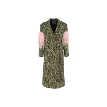 PRADA Fringed Chevron Knitted Coat