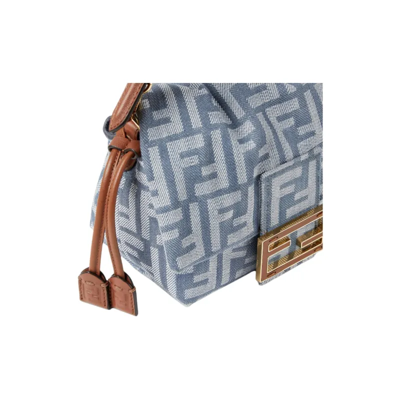 FENDI Cotton Handbag Trumpets Women's Blue-4