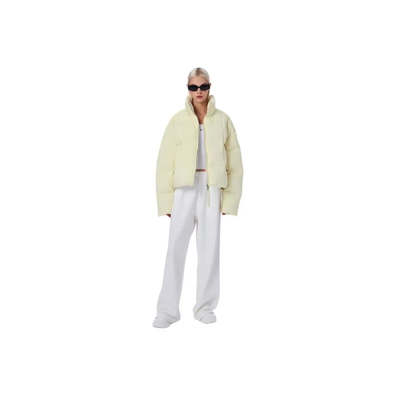 MEFUR Down Jacket Women's Checkerboard Turtle Patch Morning Yellow-0