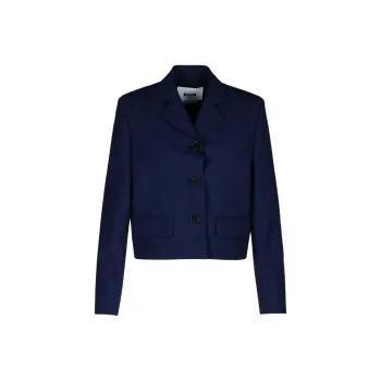 MSGM Logo Patch Cropped Boxy Jacket