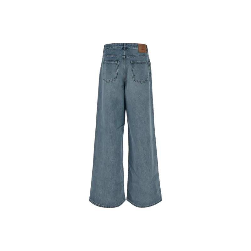 Valentino Logo Patch Straight Leg Jeans-1