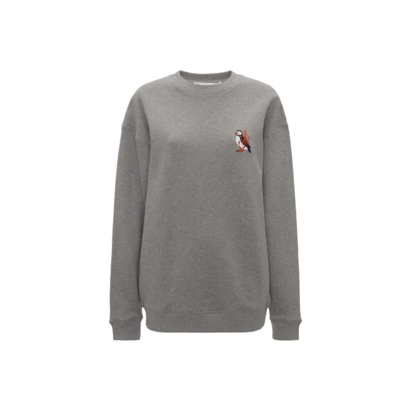 JW Anderson Logo embroidered Organic Cotton Sweatshirt-0