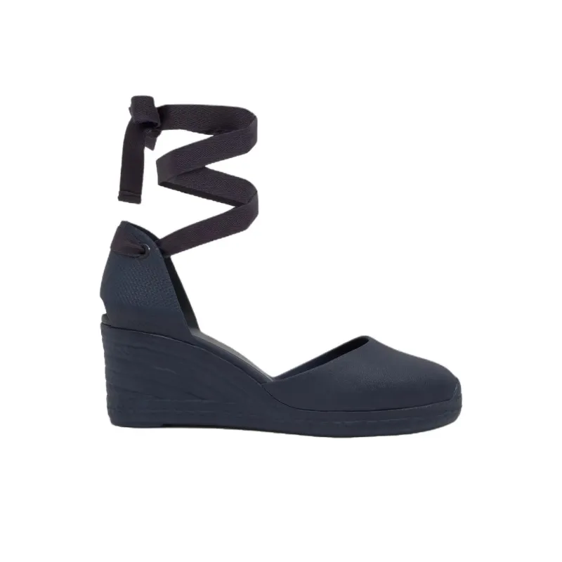 Castañer Careen Wedge Heel High Heels 7cm Women's Dark Blue-1
