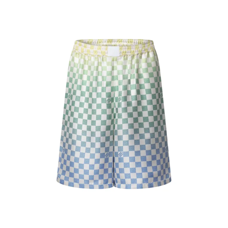 LOUIS VUITTON Damier Gradient Printed Silk Shorts-0