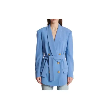 BALMAIN Belted Double-breasted Blazer
