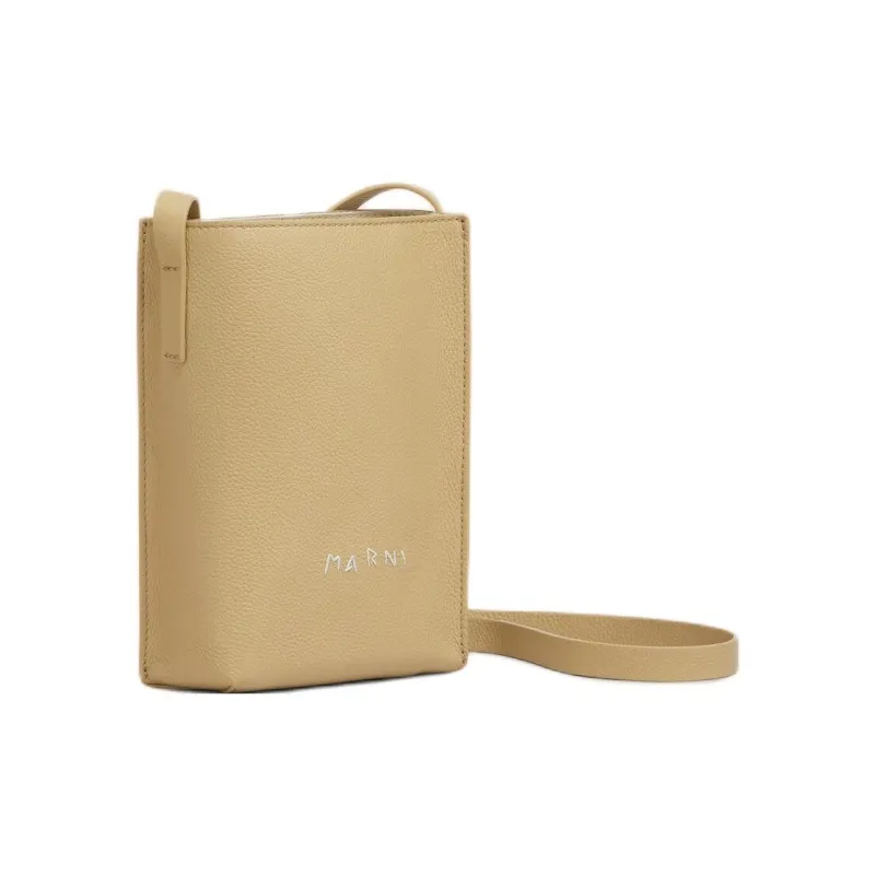 MARNI Calfskin Crossbody Bag, Shoulder Bag Trumpets Women's Nomadic & Beige-3