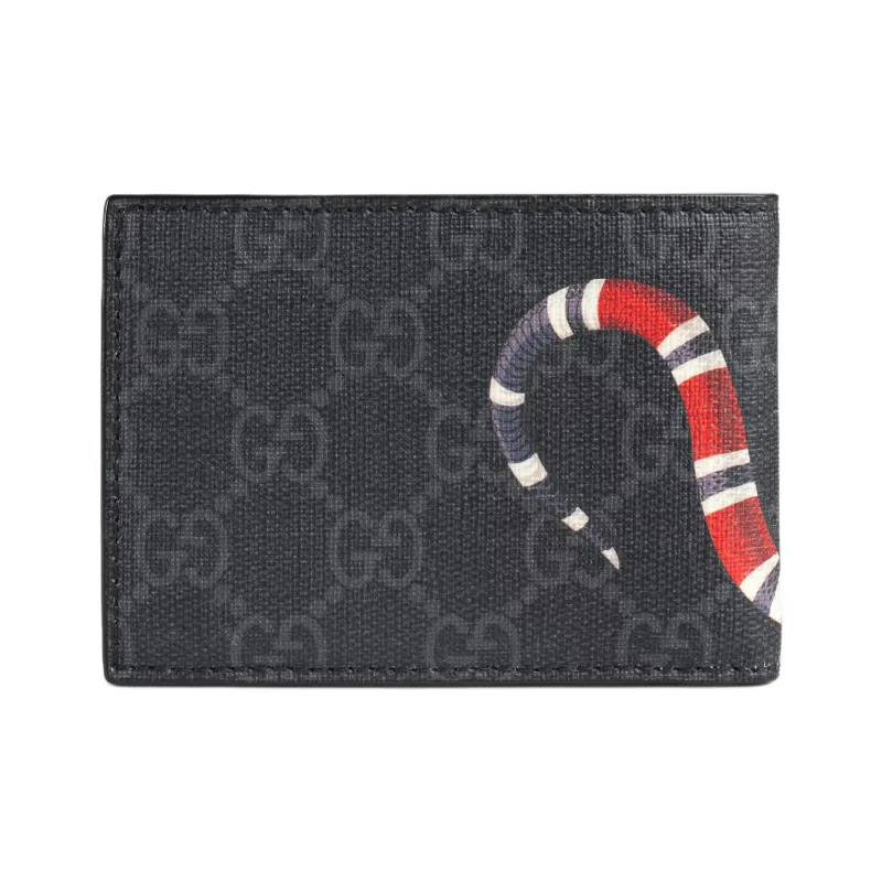 GUCCI GG Supreme Canvas Wallet Trumpets Men's Black Gray-2
