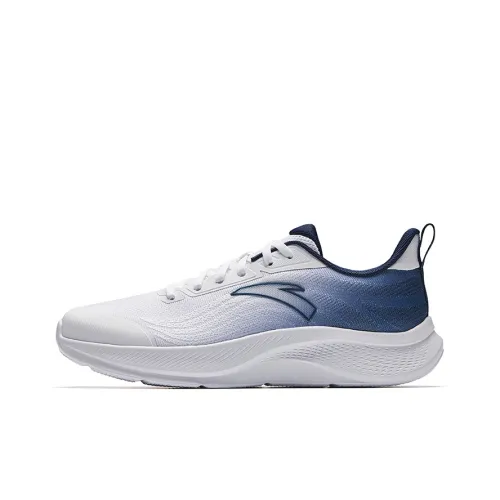 Anta Cushioning Height Increasing Lightweight Breathable Low Top Casual Running Shoes Men's White Blue