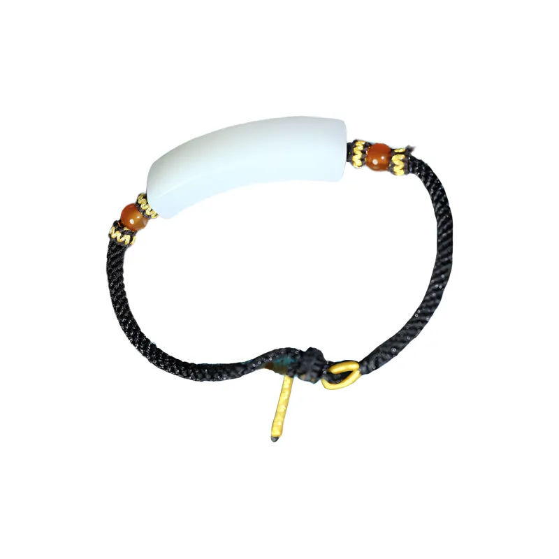 Jade Charm Yao Hetian Jade Bracelets White Jade/Pale Greenish White Jade Unisex-0
