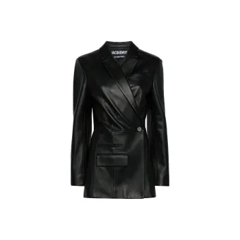 Jacquemus La Veste Tibau Asymmetric Leather Blazer