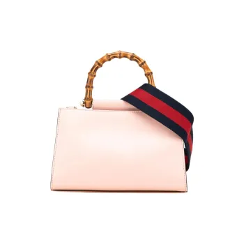 GUCCI 2000 2015 Mini Leather Bamboo Nymphaea Satchel