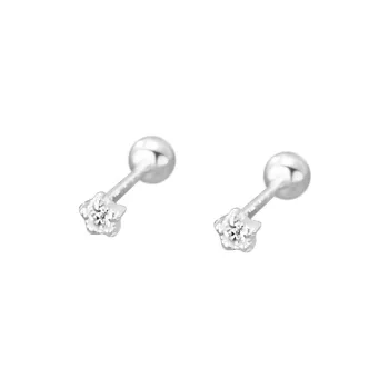 AAJF S999 Fine Silver Stud Earrings Women's