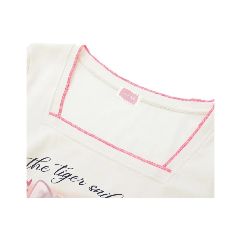 CCAABB T Shirts Women's IVX/Apricot , Consider 1 Size Up-2