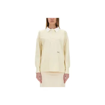 Maison Margiela Logo Embroidered Polo Shirt