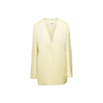 JIL SANDER V Neck Single Breasted Tailored Blazer