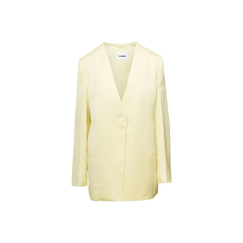 JIL SANDER V Neck Single Breasted Tailored Blazer-0
