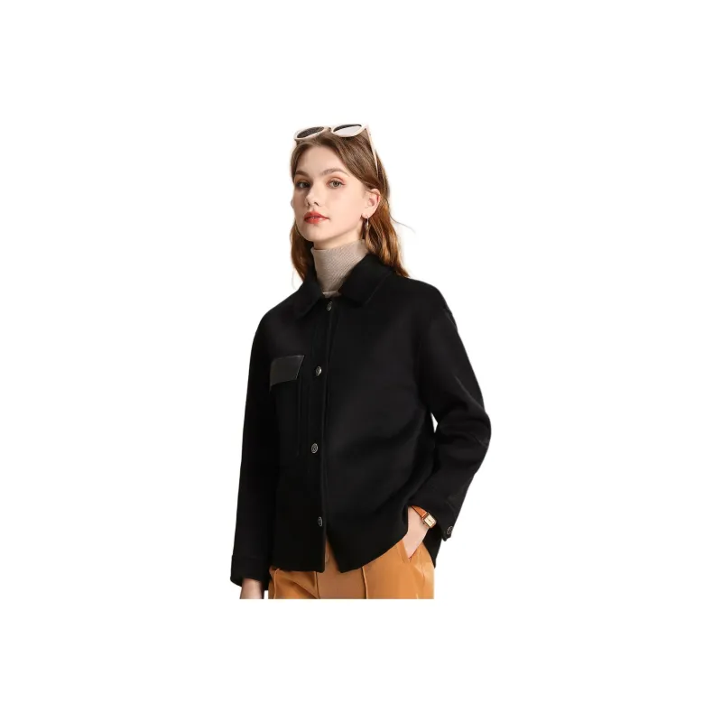FENHONGMALI Jackets & Coats Women's Black-0