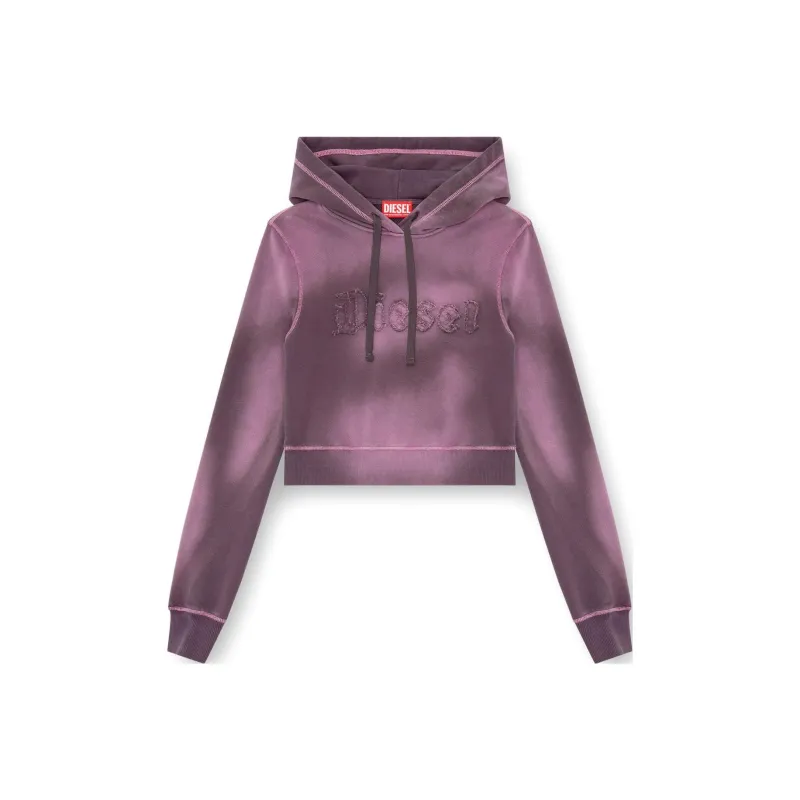 DIESEL F Slimmy Cropped Drawstring Hoodie-0