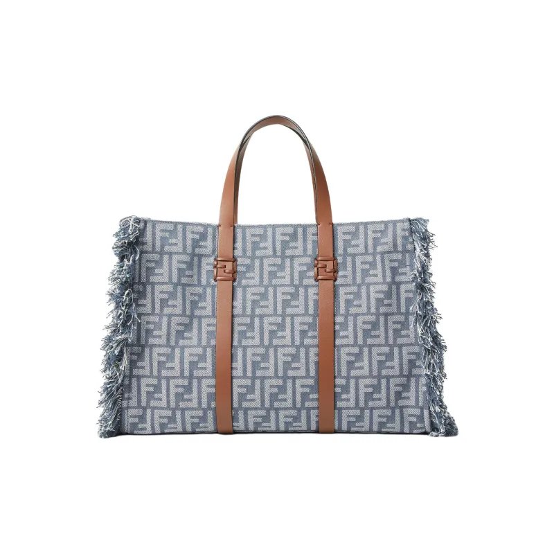 FENDI Polyester Tote Bag, Shopping Bag, Handbag Women's Blue-2