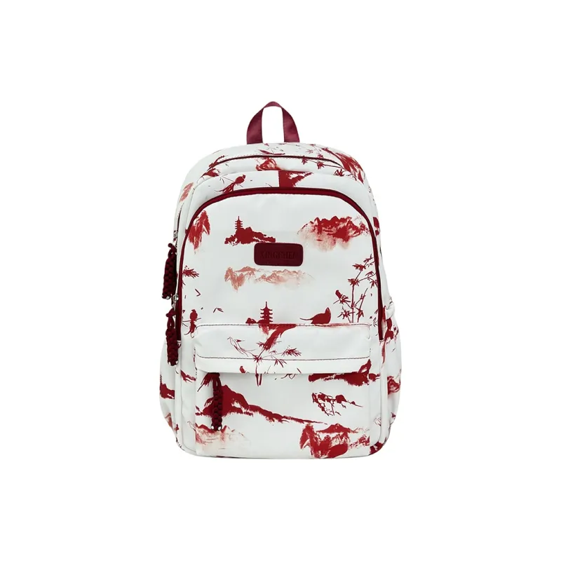 Tibai Nylon Backpack Regular Unisex Pink/Red/Black/Gray/Green-6